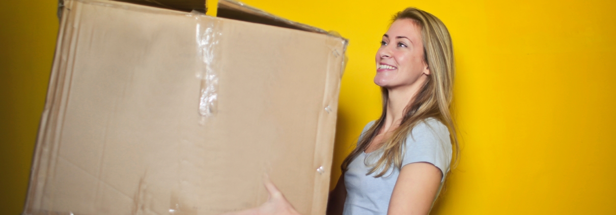 woman holding box